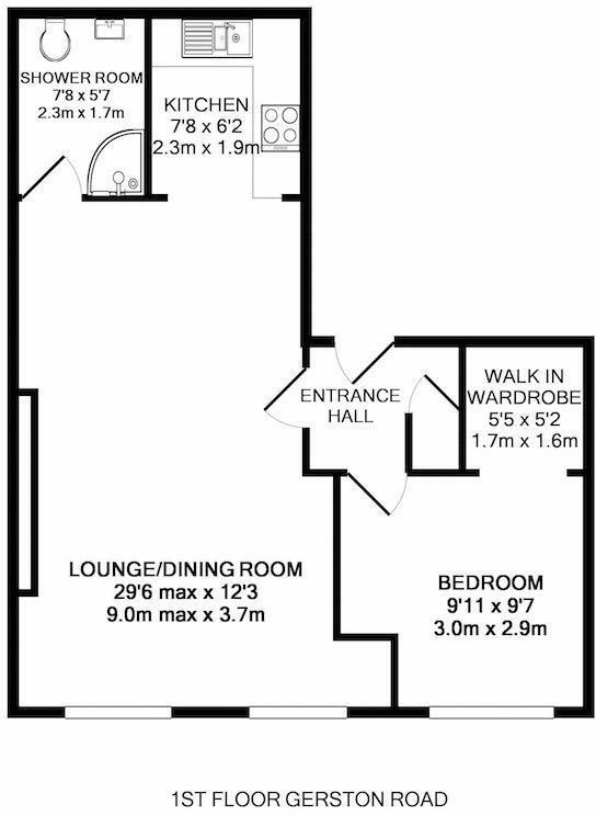 1 bed apartment to rent, Paignton - Property floorplan