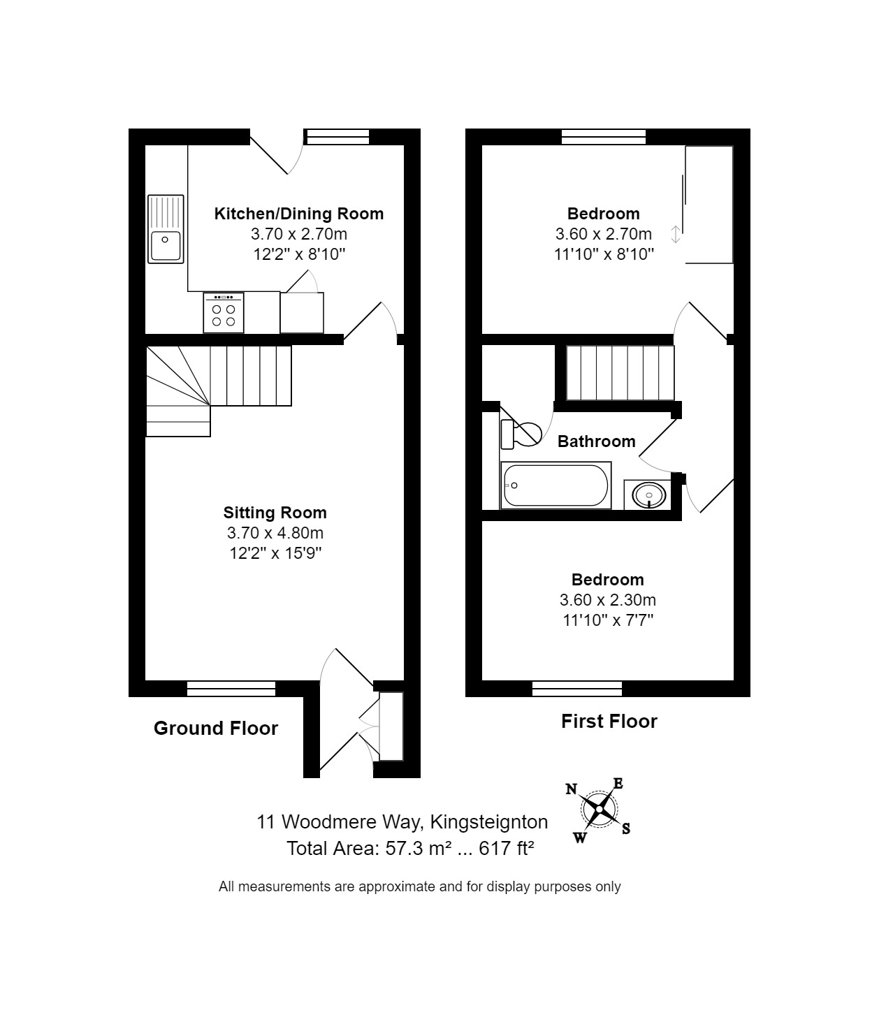 2 bed terraced house for sale in Kingsteignton, Kingsteignton - Property floorplan