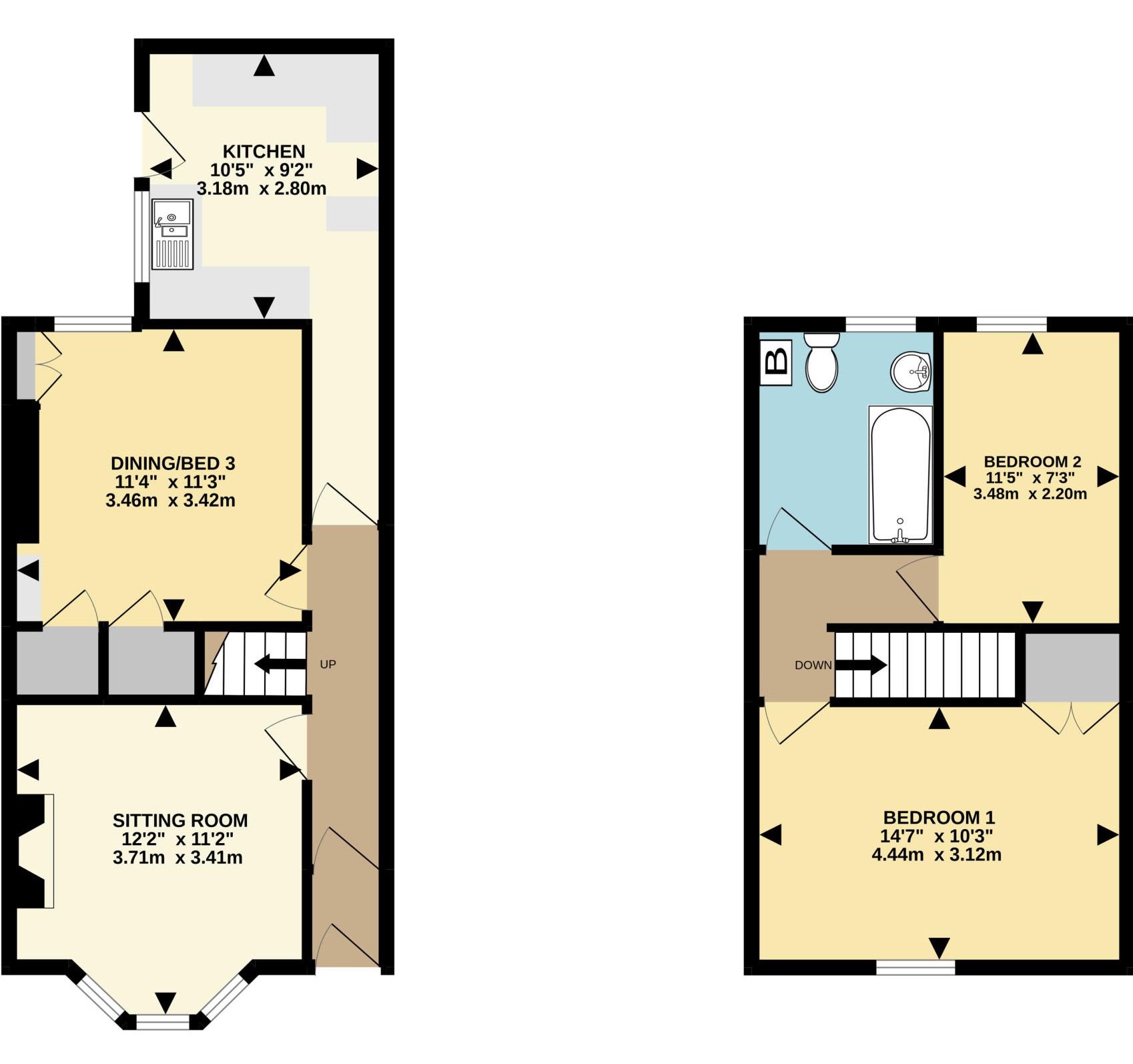 3 bed terraced house to rent in Ellacombe Church Road, Torquay - Property floorplan