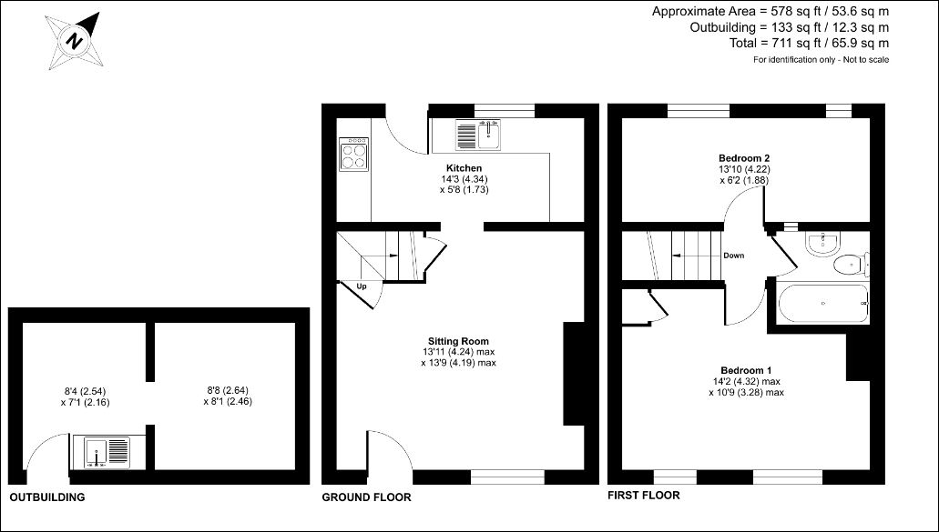 2 bed terraced house for sale in Kingsteignton, Newton Abbot - Property floorplan