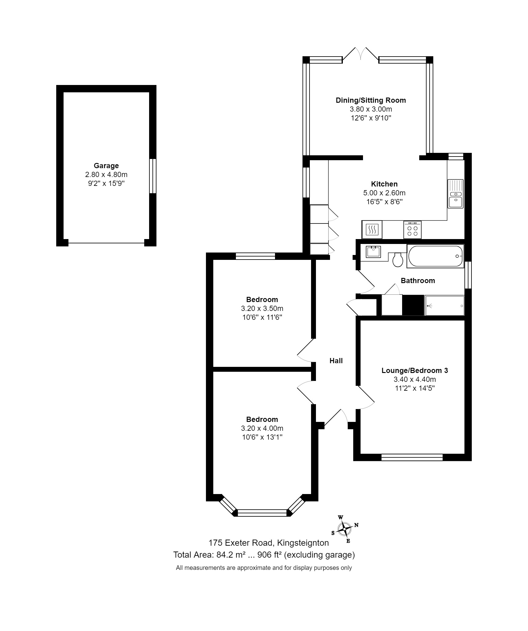 3 bed detached bungalow for sale in Kingsteignton, Newton Abbot - Property floorplan