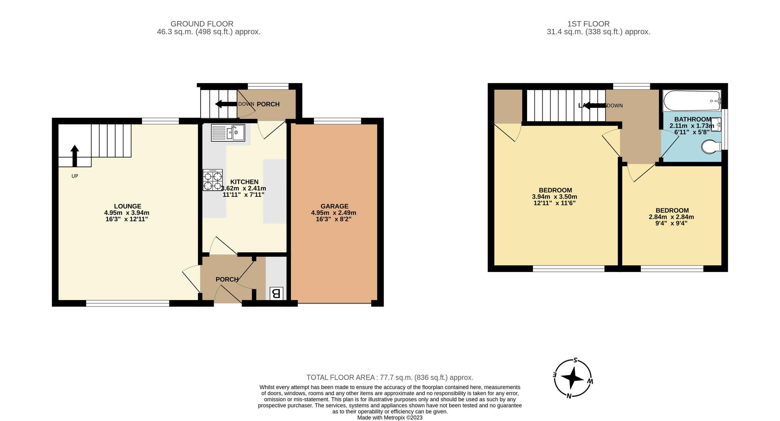 2 bed detached house to rent in Ailescombe Drive, Paignton - Property floorplan