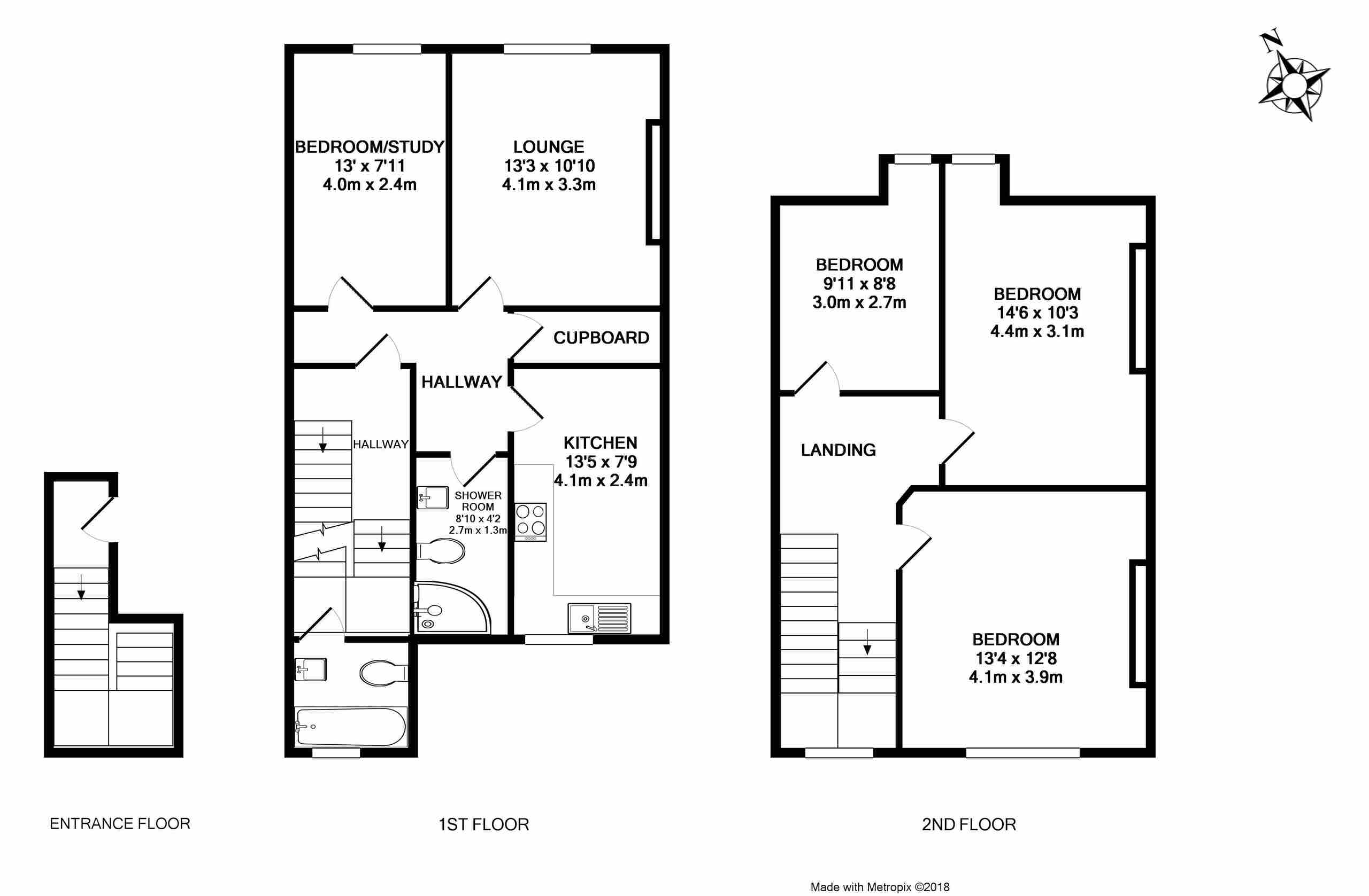4 bed maisonette to rent, Paignton - Property floorplan