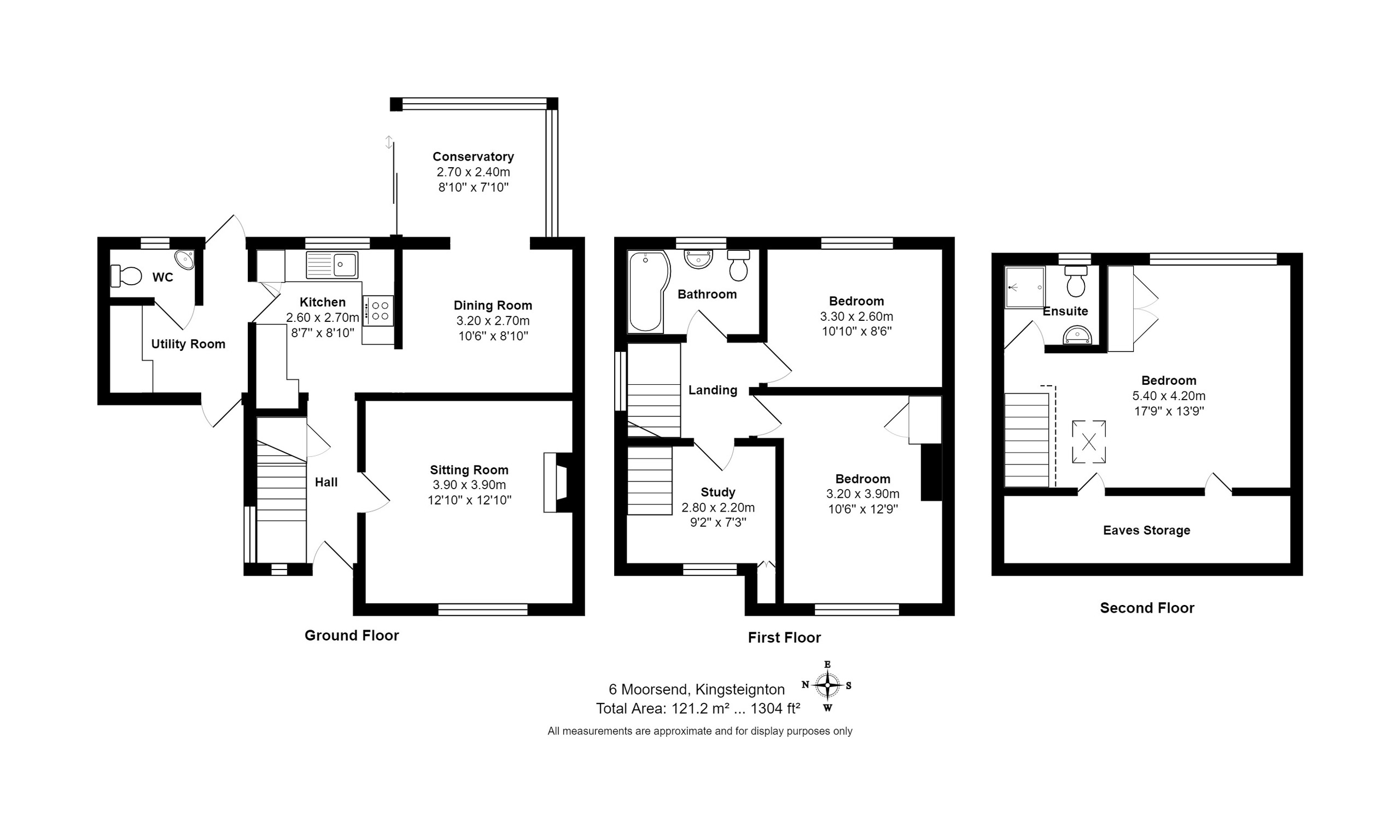 3 bed end of terrace house for sale in Moorsend, Kingsteignton - Property floorplan