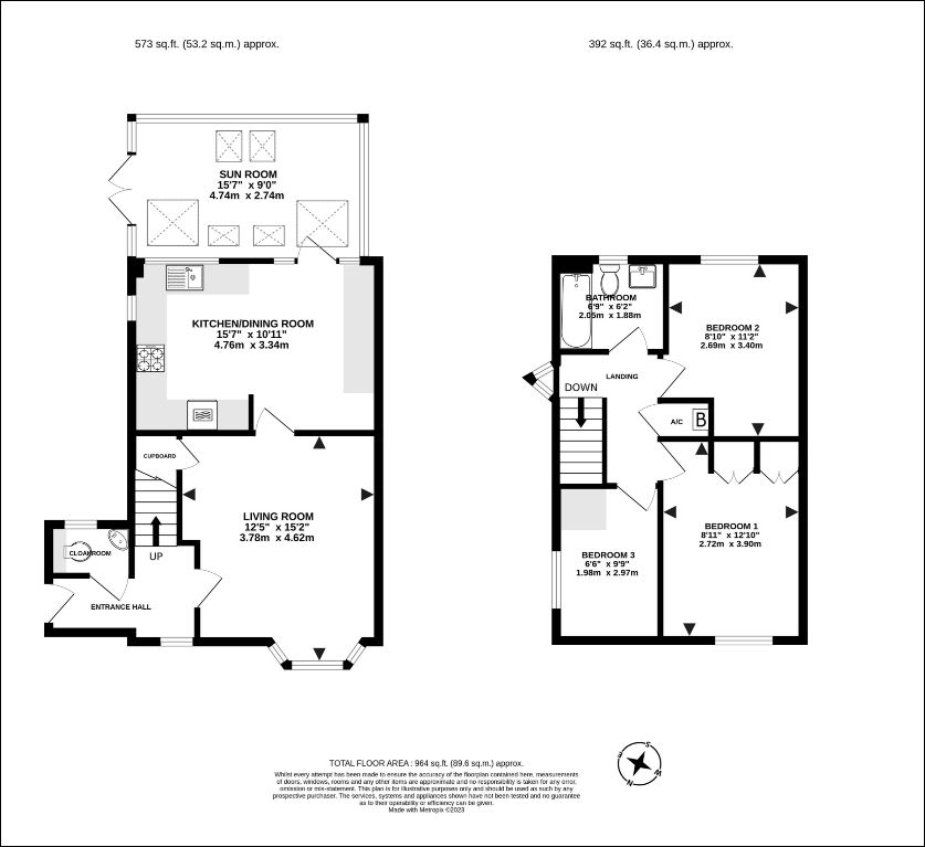 3 bed semi-detached house for sale in Willhays Close, Kingsteignton - Property floorplan