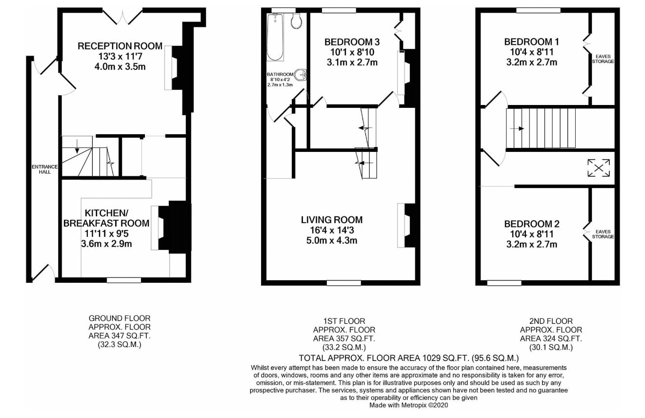 3 bed terraced house for sale in Chudleigh, Chudleigh - Property floorplan