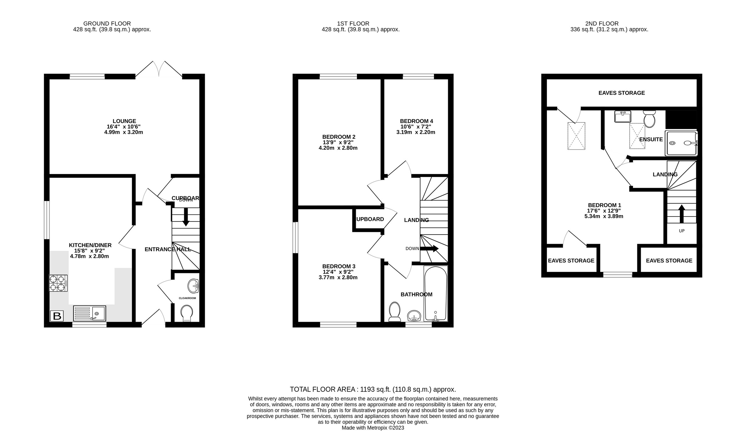 4 bed end of terrace house for sale in Weavers Road, Chudleigh - Property floorplan