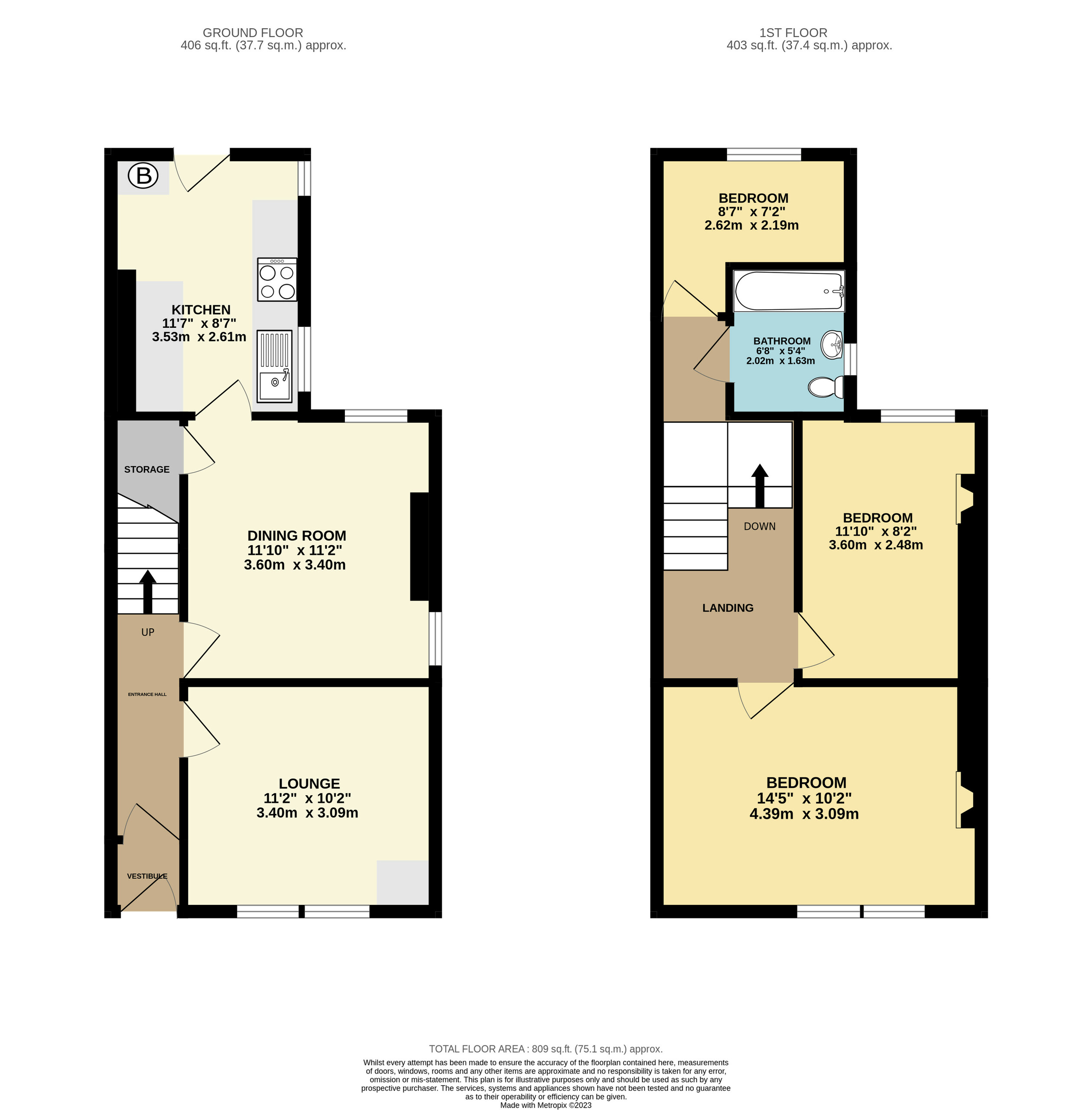 3 bed end of terrace house to rent in Totnes Road, Paignton - Property floorplan