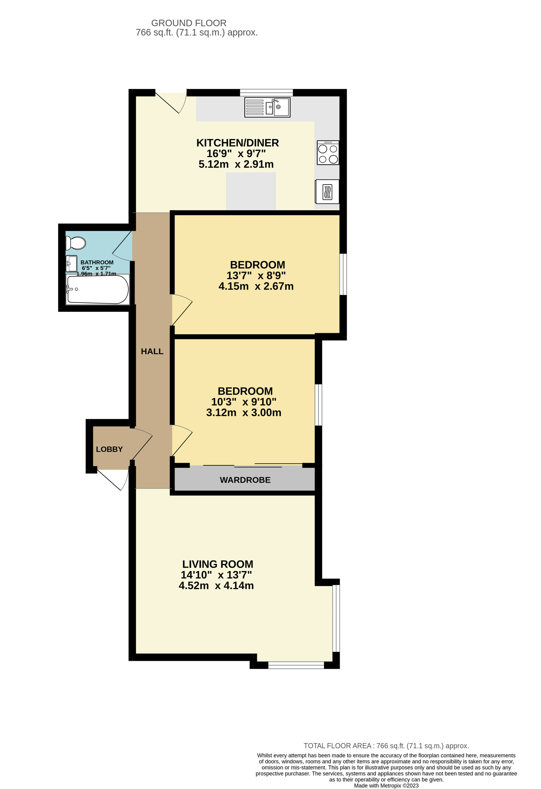 2 bed apartment for sale, Preston, Paignton - Property floorplan
