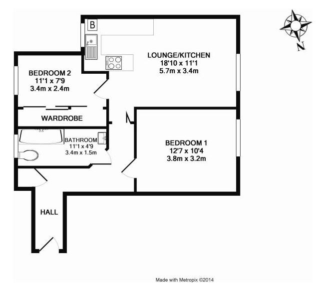 2 bed apartment for sale in Esplanade Road, Paignton - Property floorplan