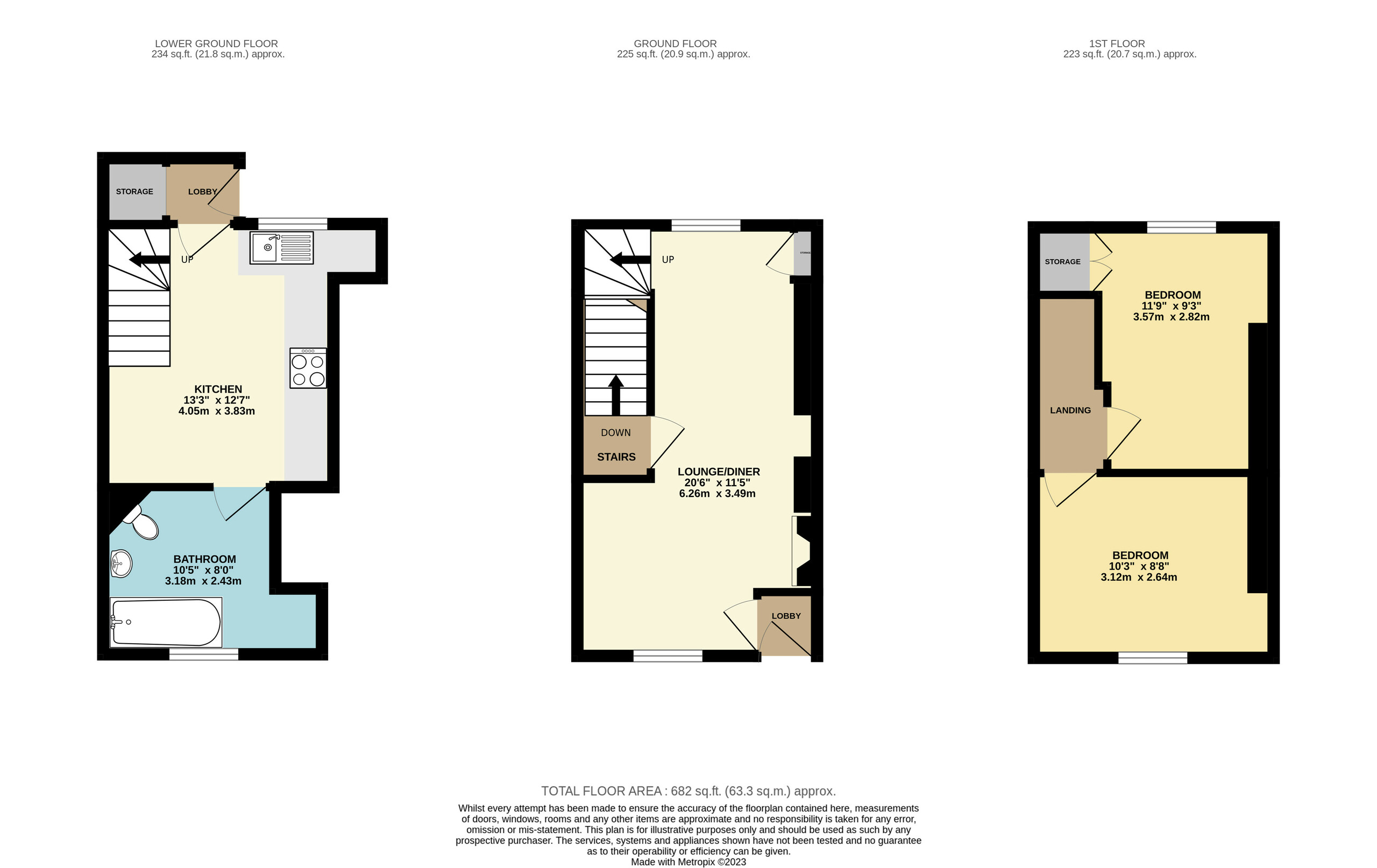 2 bed terraced house for sale in Fore Street, Kingskerswell - Property floorplan
