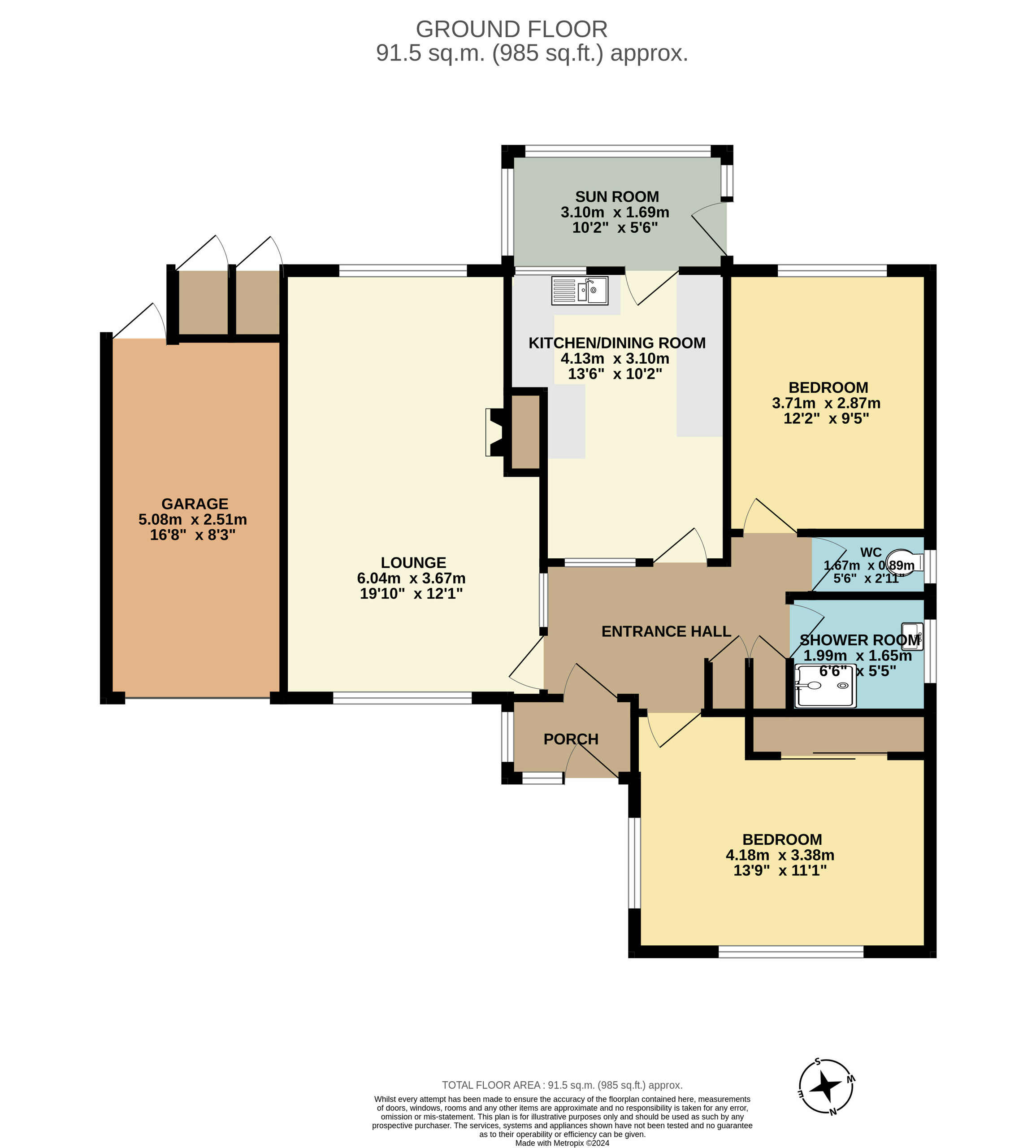 2 bed bungalow for sale in Preston, Preston - Property floorplan