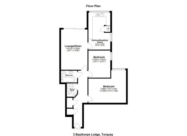 2 bed apartment for sale in Livermead Hill, Torquay - Property floorplan