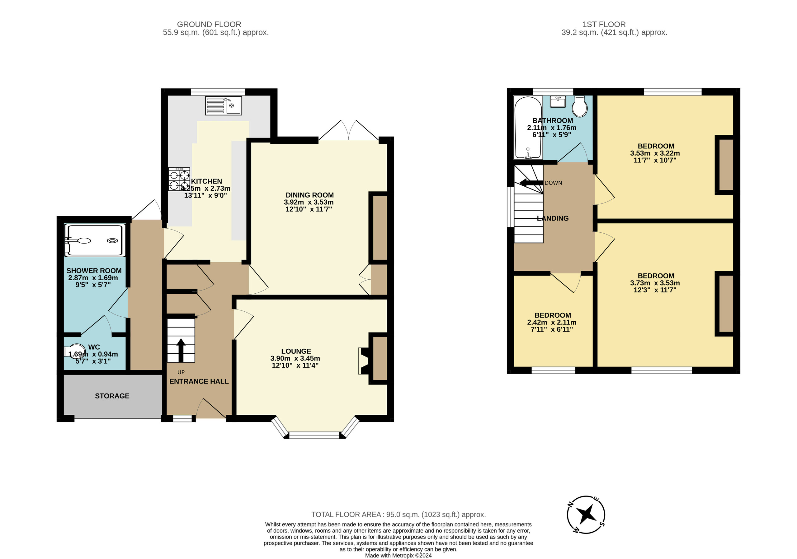 3 bed semi-detached house for sale in Preston, Paignton - Property floorplan