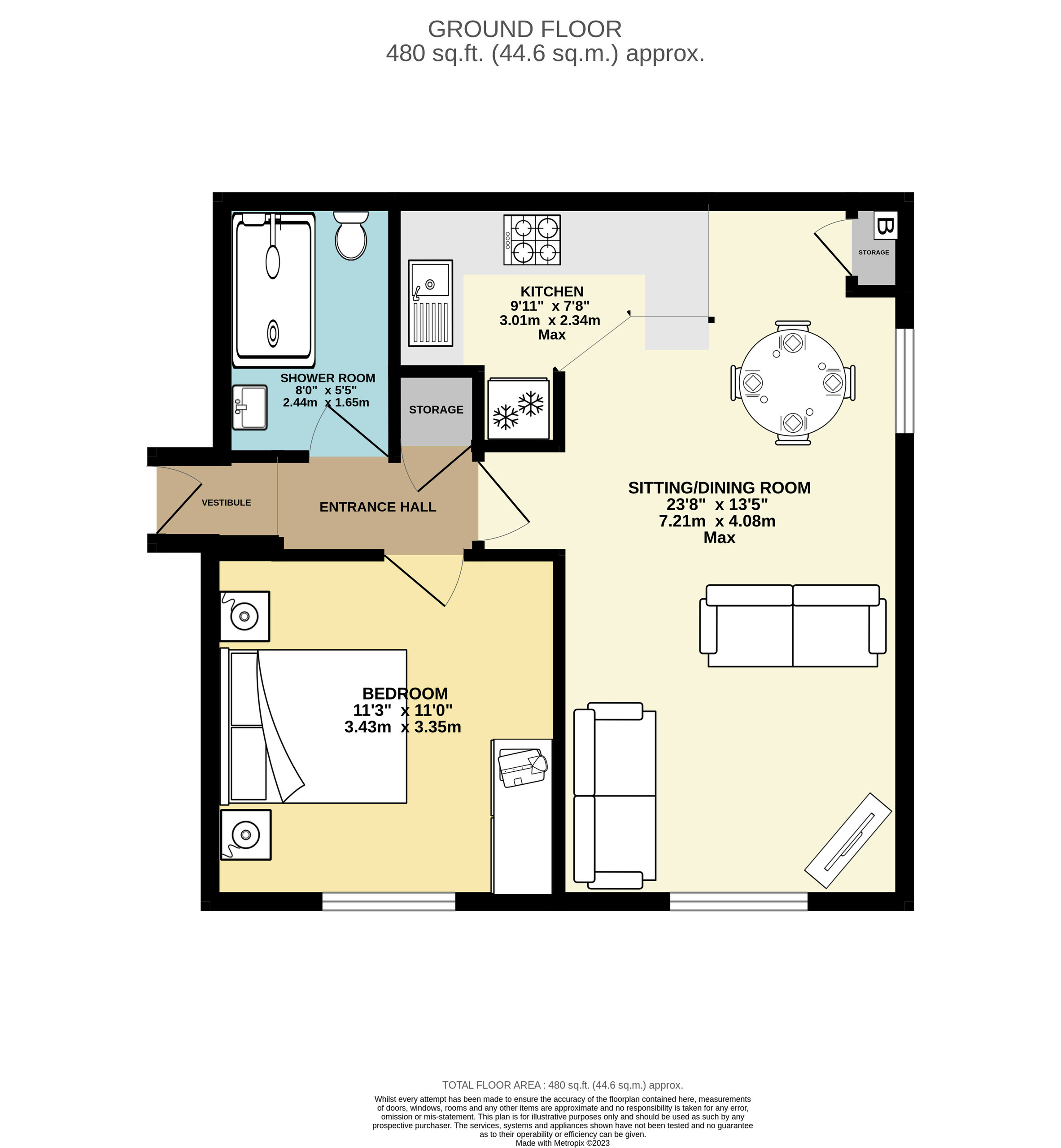 1 bed apartment for sale in Mill Lane, Torquay - Property floorplan