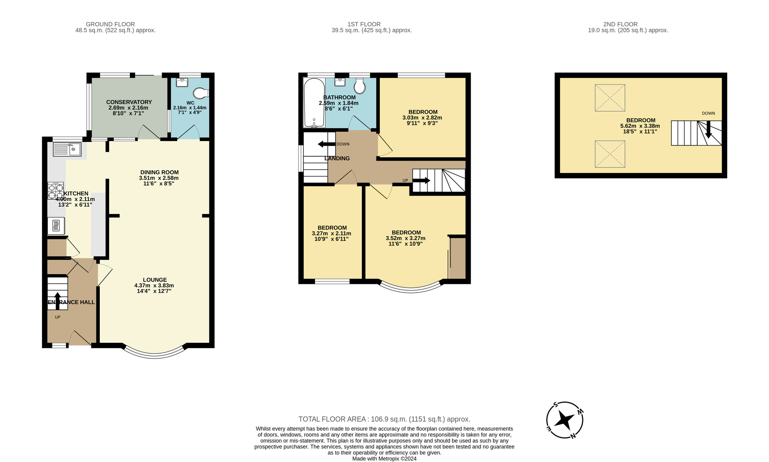 4 bed end of terrace house for sale in Barnfield Road, Paignton - Property floorplan