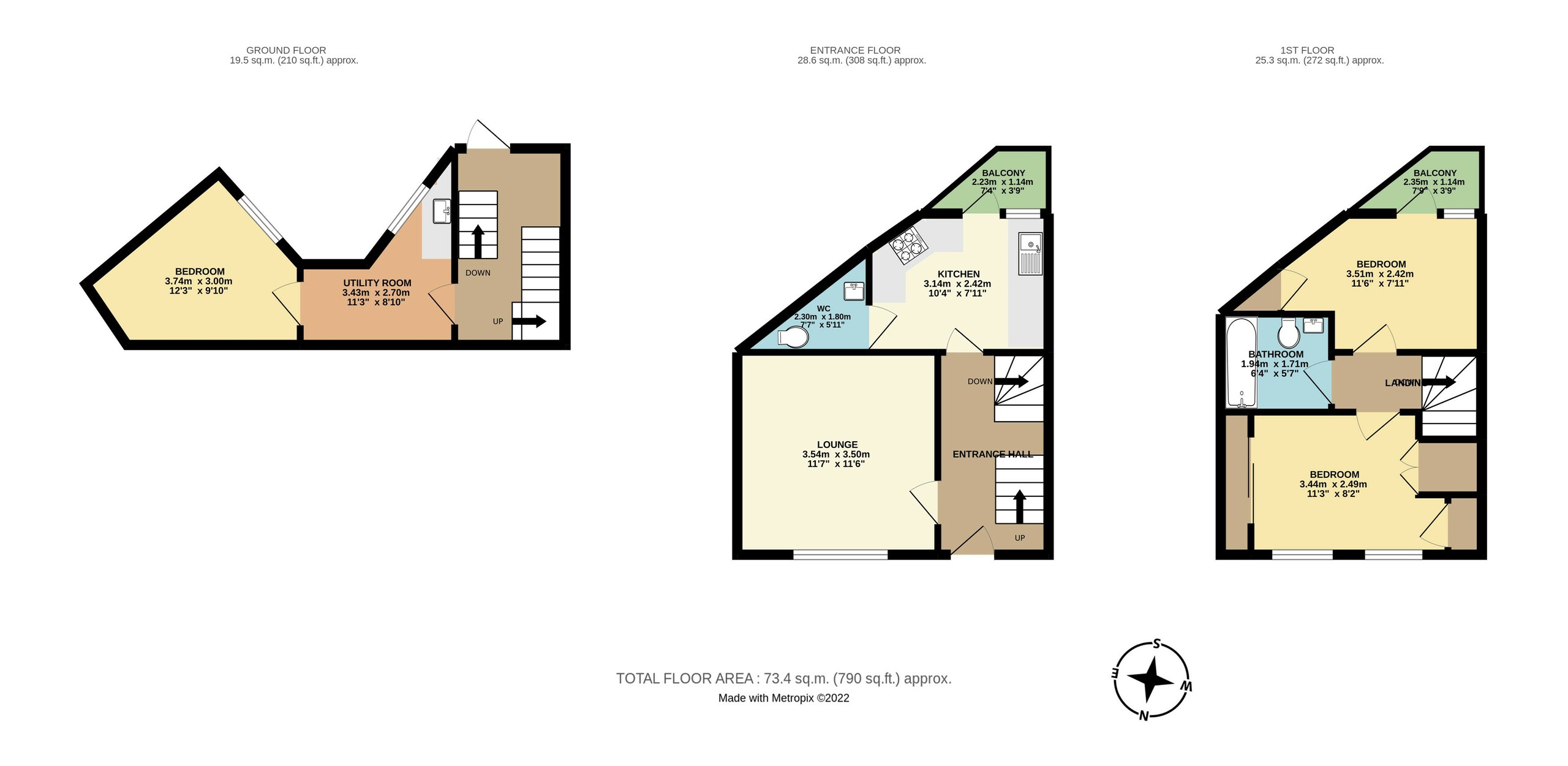 3 bed end of terrace house for sale in Braddons Hill Road West, Torquay - Property floorplan