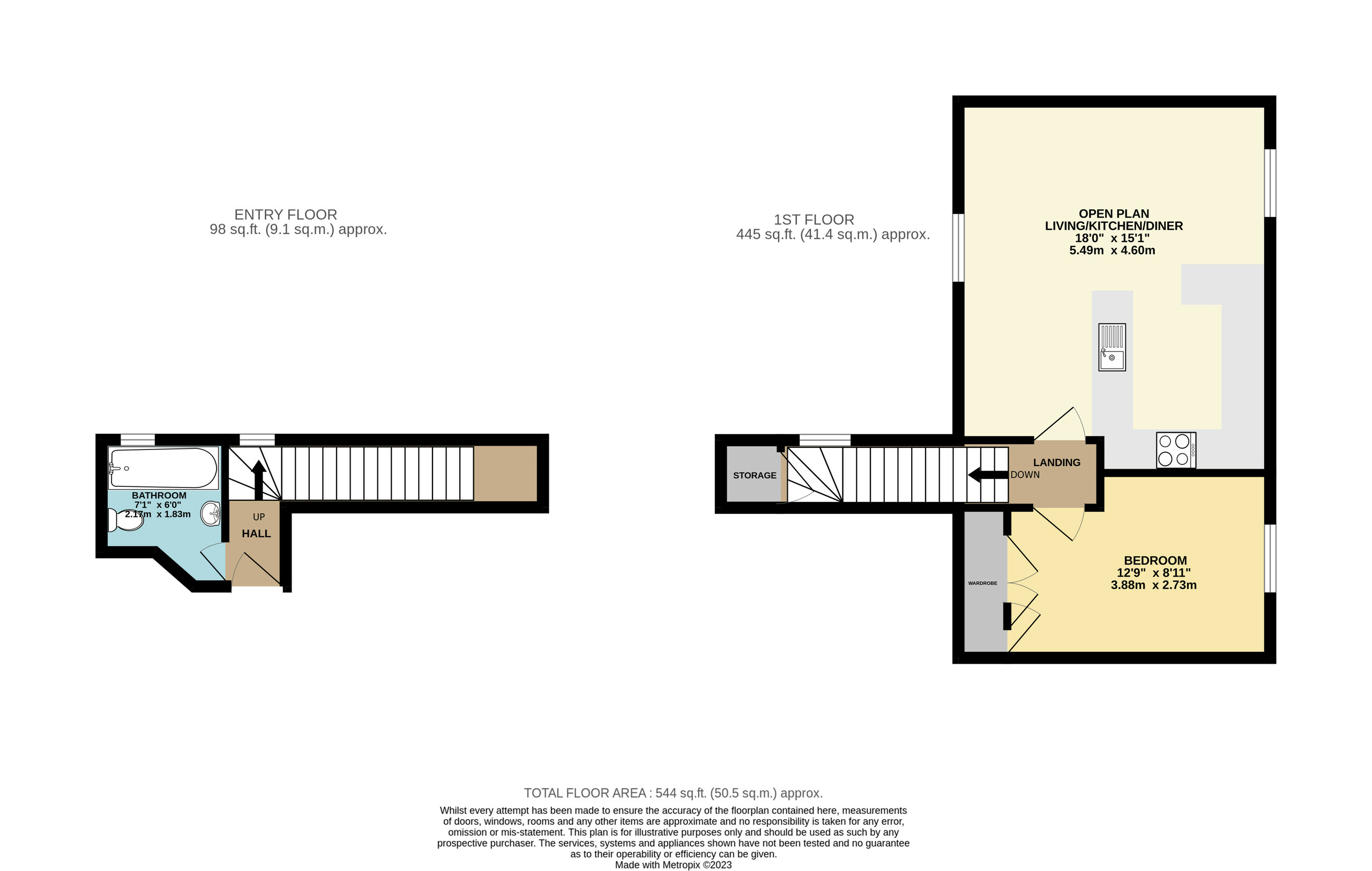 1 bed apartment for sale in Hesketh Crescent, Torquay - Property floorplan