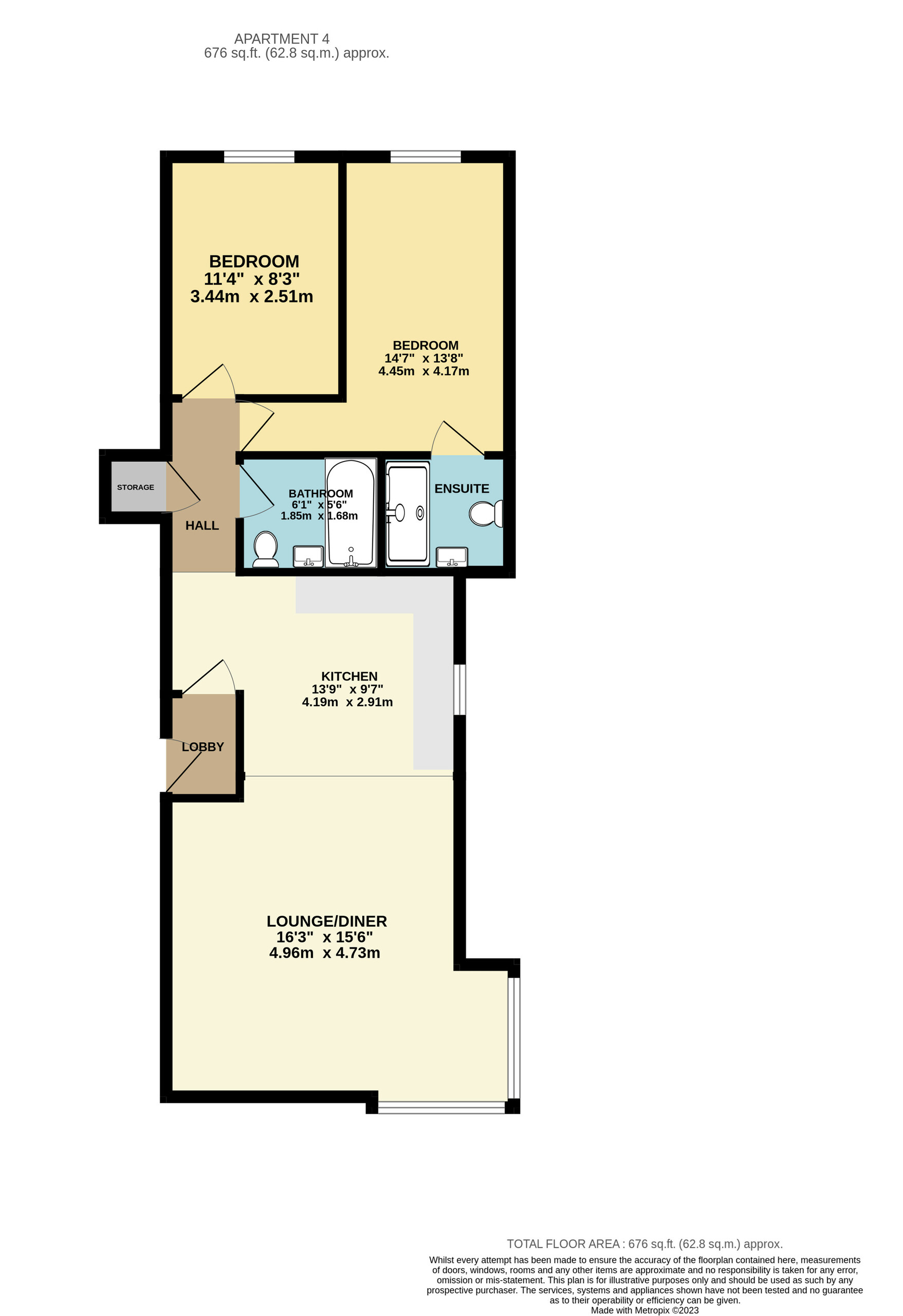 2 bed apartment for sale, Preston - Property floorplan