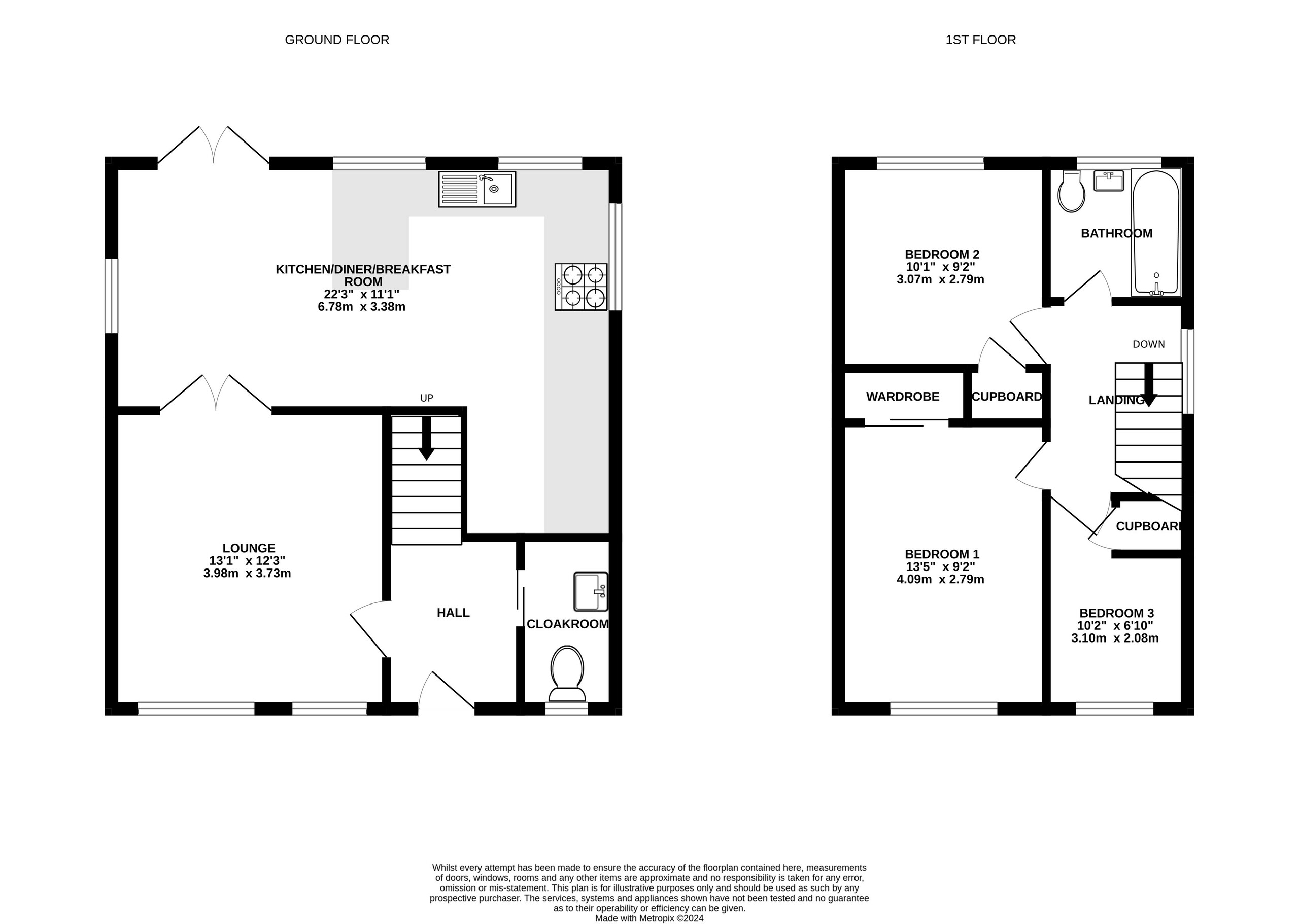 3 bed semi-detached house for sale in Wyre Close, Paignton - Property floorplan