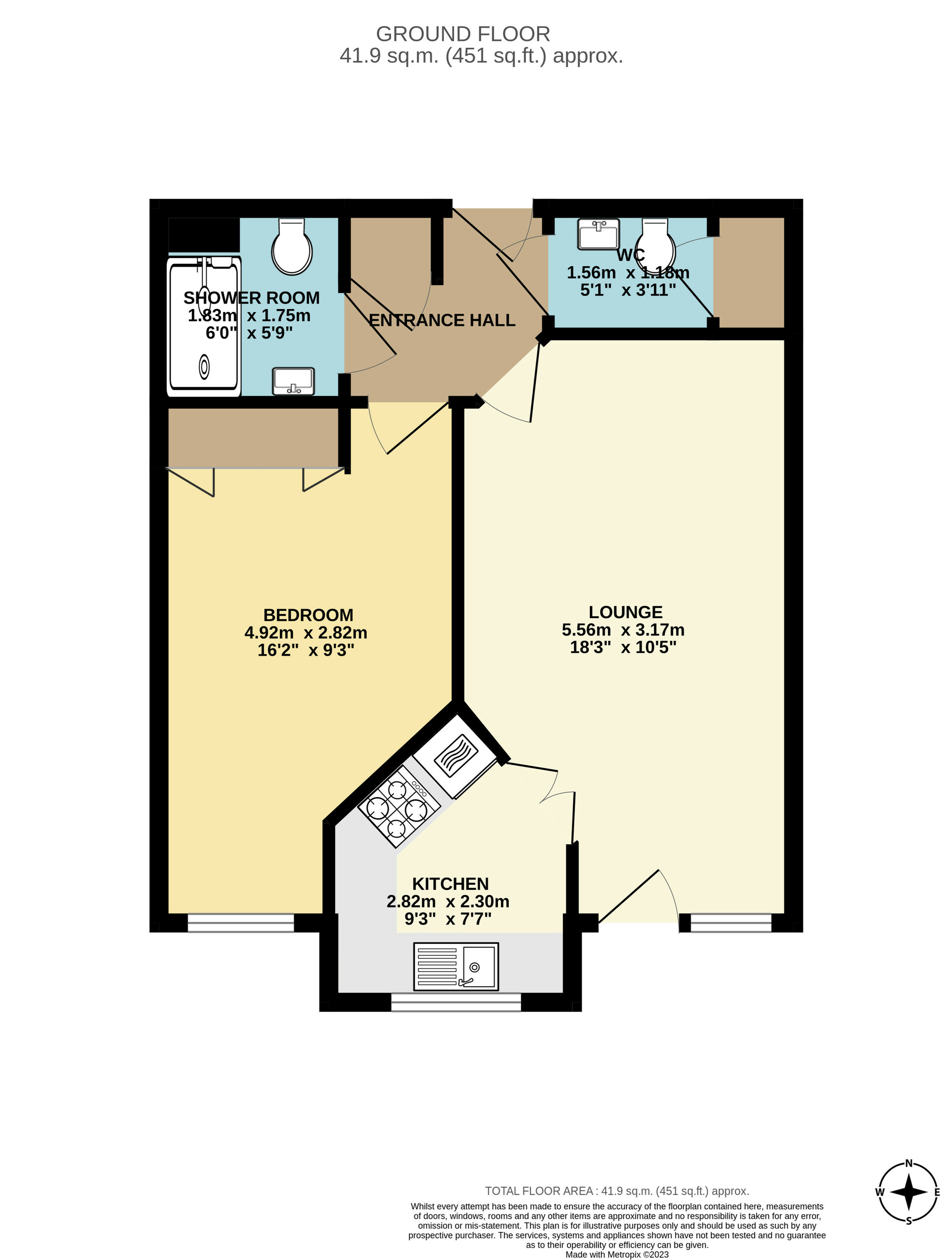 1 bed apartment for sale in Colin Road, Preston - Property floorplan