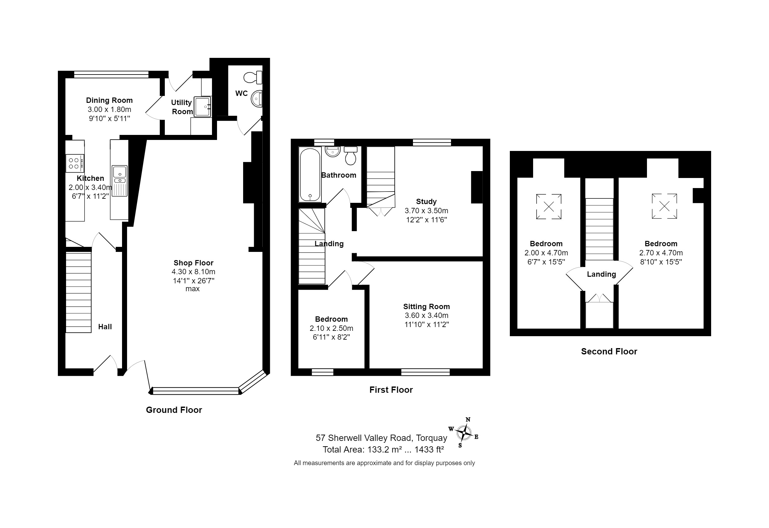 4 bed terraced house for sale in Sherwell Valley Road, Torquay - Property floorplan