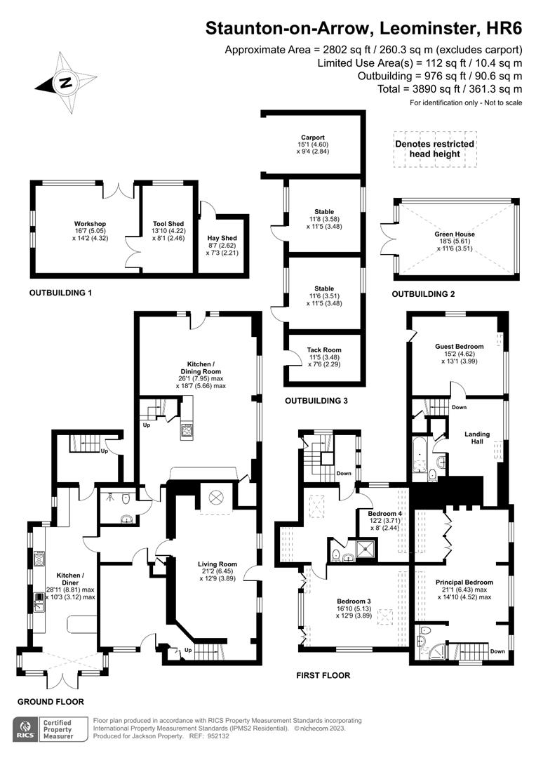 4 bed country house for sale in Staunton On Arrow, Leominster - Property floorplan