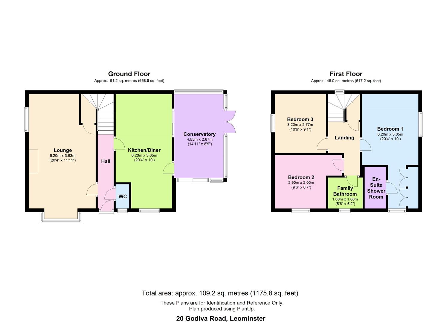3 bed detached house for sale in Godiva Road, Leominster - Property floorplan