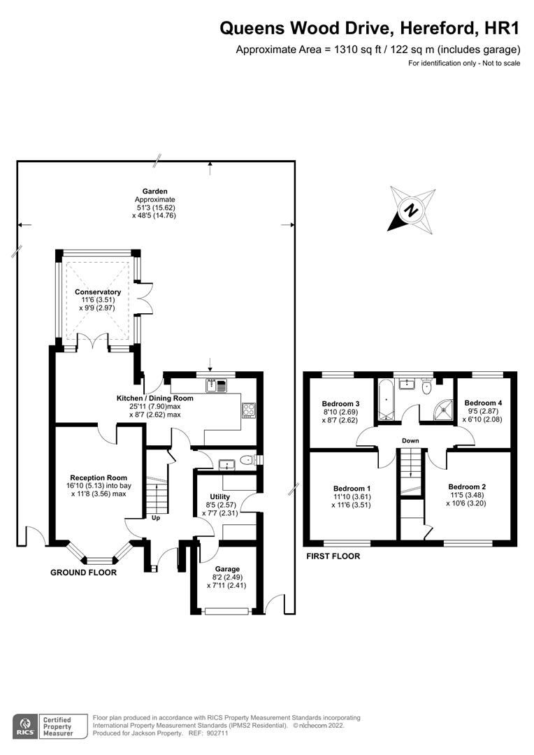 4 bed detached house for sale in Drive, Hereford - Property floorplan