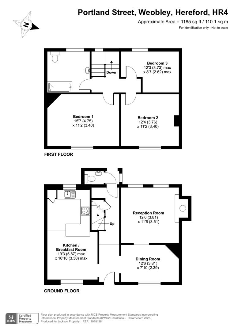 3 bed cottage for sale in Portland Street, Weobley - Property floorplan
