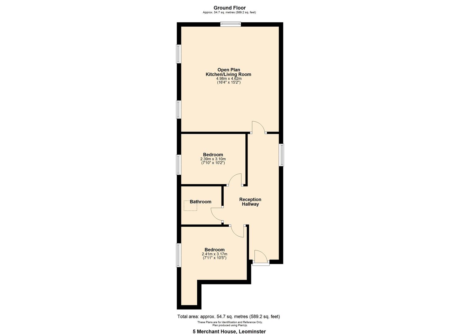 2 bed flat to rent in Merchant House, Leominster - Property floorplan
