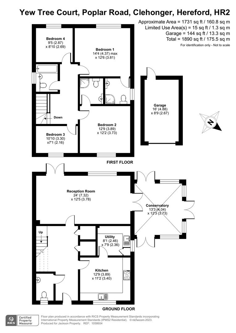 4 bed detached house for sale in Poplar Road, Hereford - Property floorplan