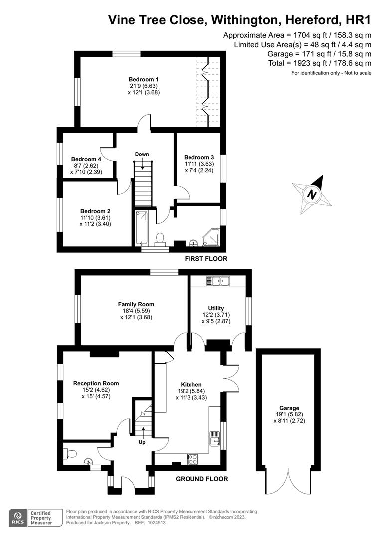 4 bed detached house for sale in Withington, Hereford - Property floorplan