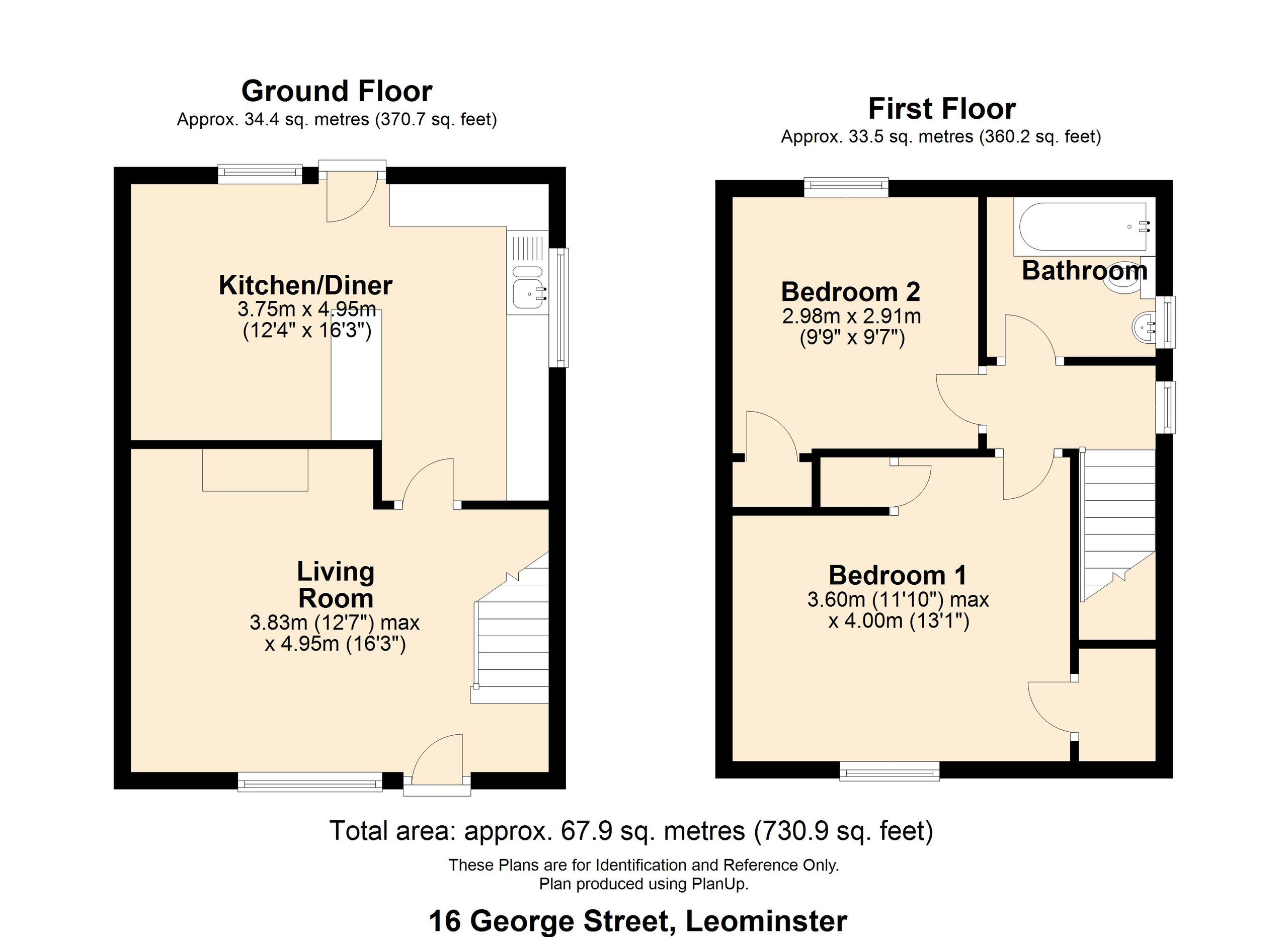 2 bed semi-detached house for sale in George Street, Herefordshire - Property floorplan