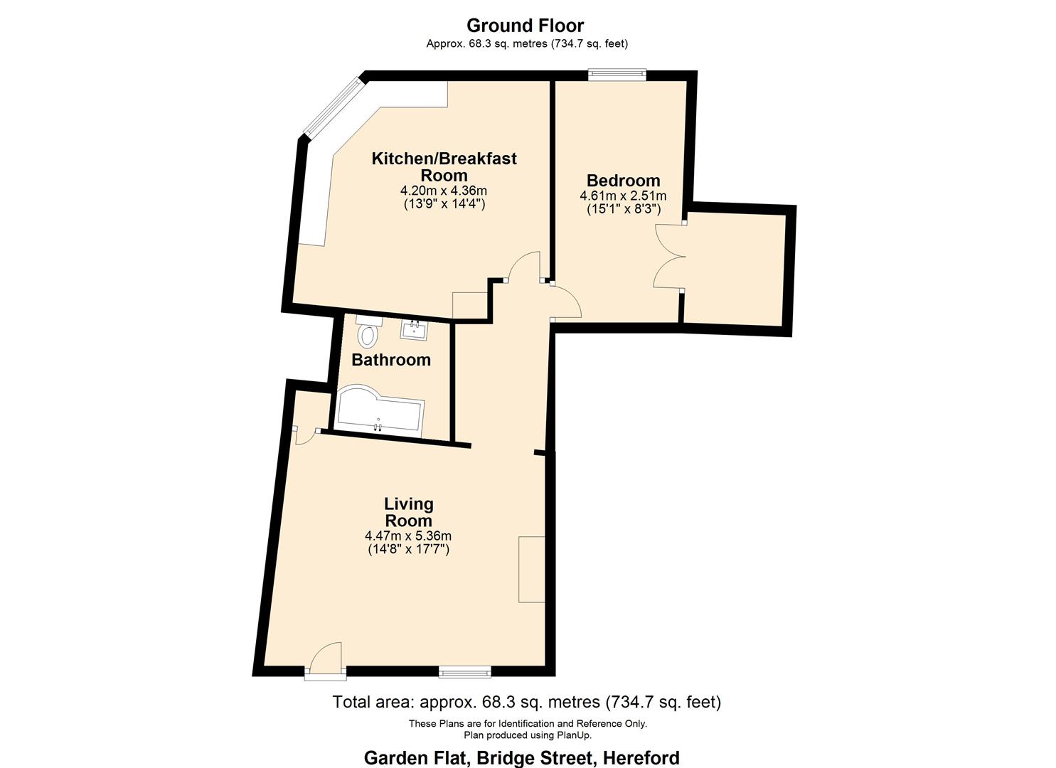 1 bed apartment for sale in Bridge Street, Hereford - Property floorplan
