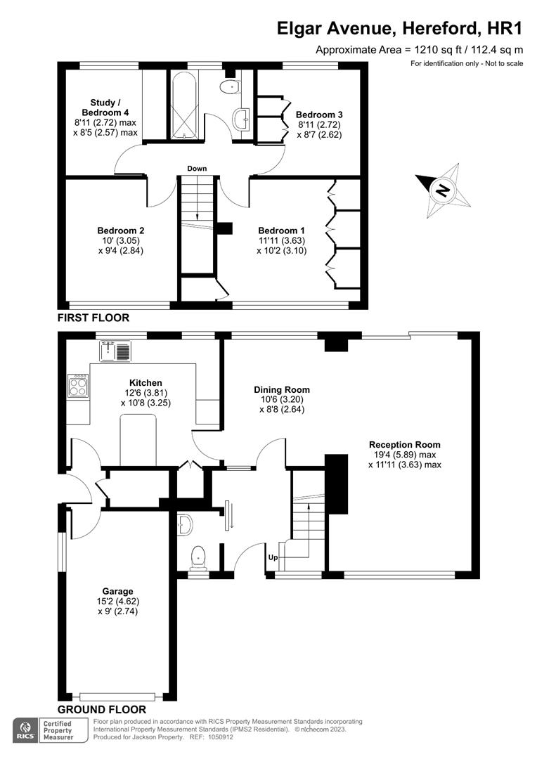 4 bed detached house for sale in Elgar Avenue, Hereford - Property floorplan