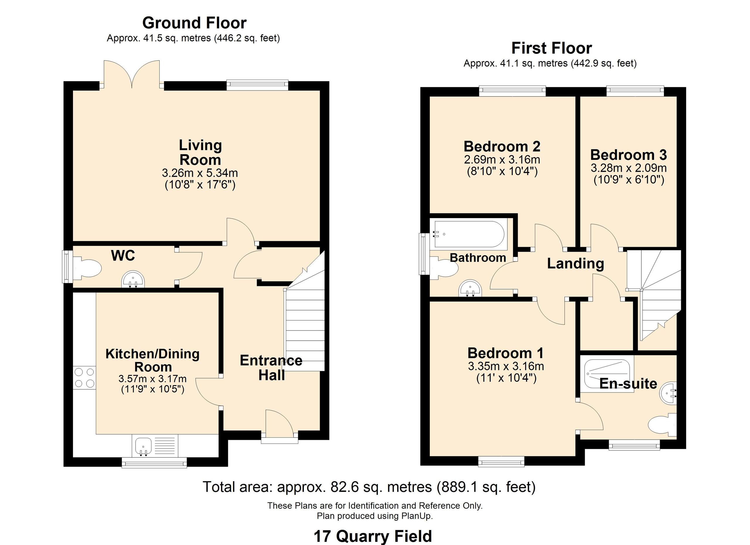 3 bed semi-detached house for sale in Quarry Field, Hereford - Property floorplan