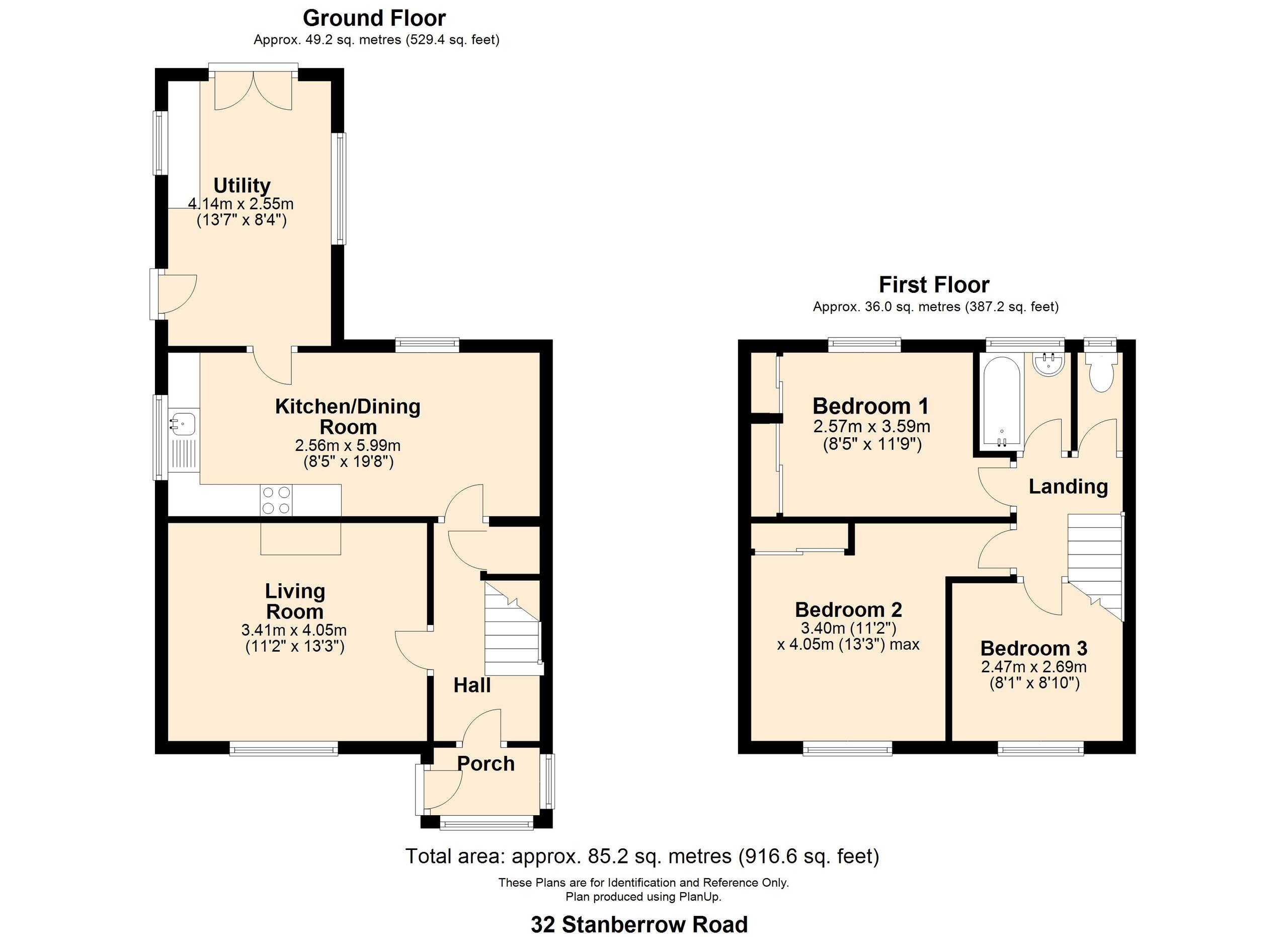 3 bed semi-detached house for sale in Stanberrow Road, Hereford - Property floorplan