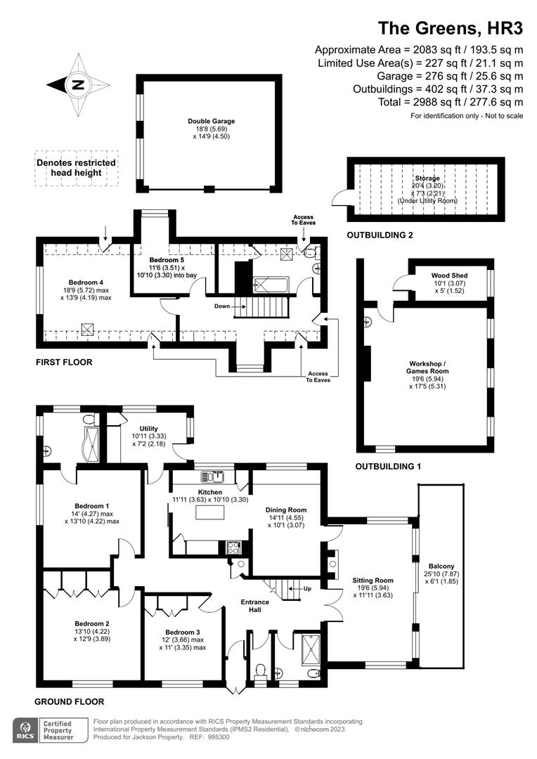 4 bed detached house for sale in The Greens, Bredwardine - Property floorplan