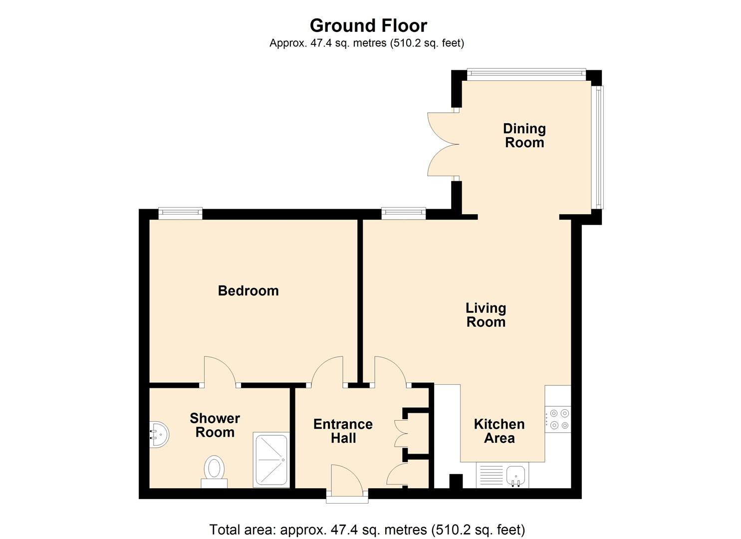 1 bed apartment for sale in Victoria Road, Kington - Property floorplan