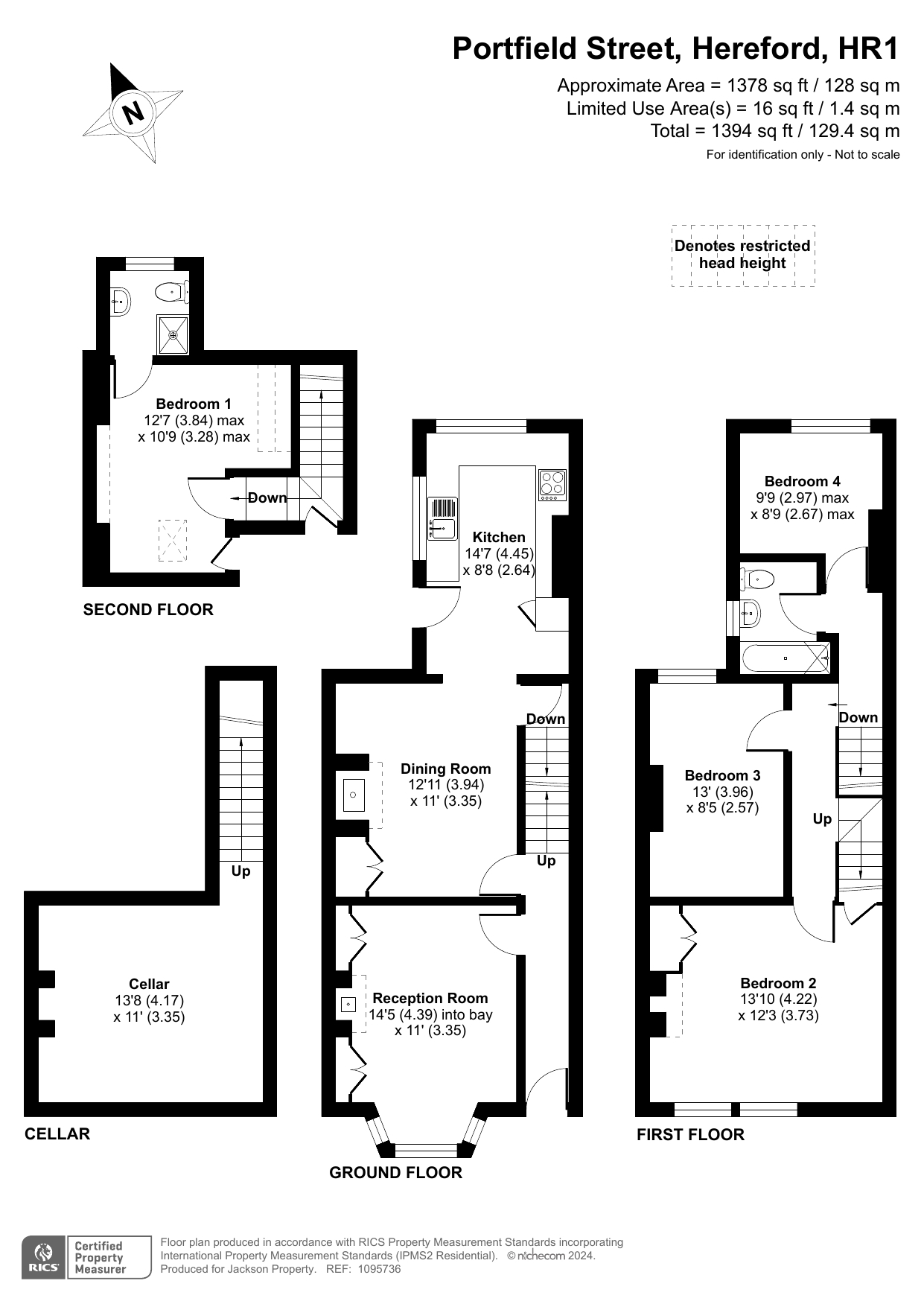 4 bed semi-detached house for sale in Portfield Street, Hereford - Property floorplan