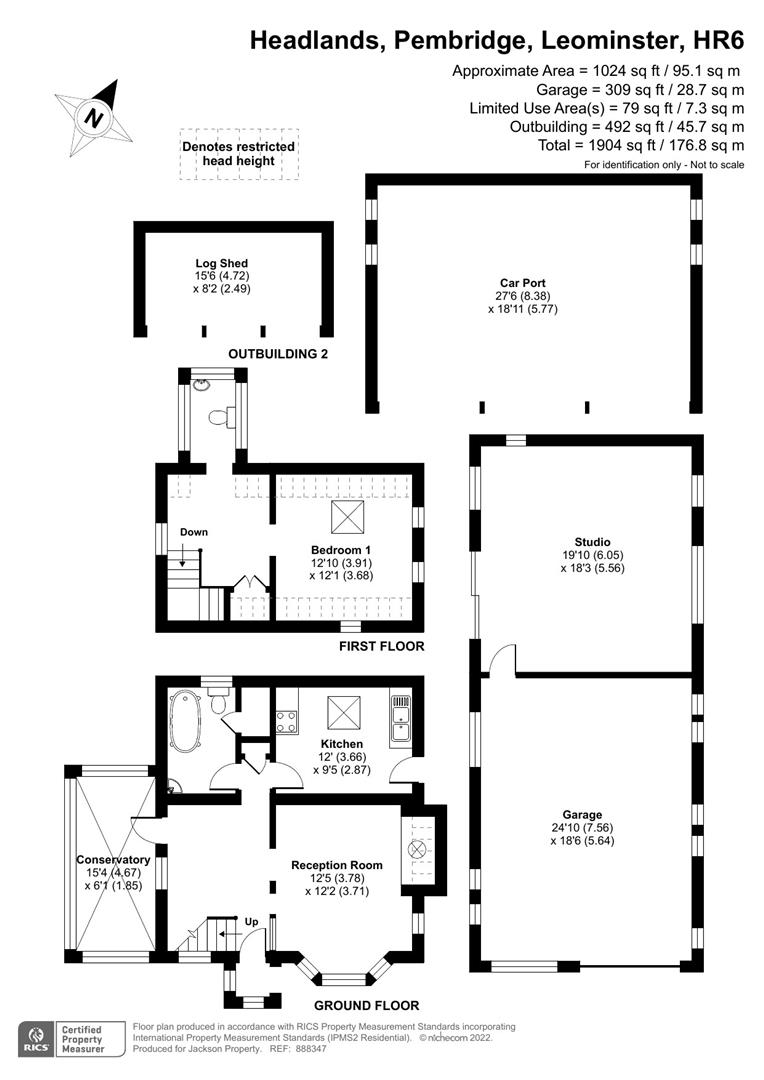 1 bed detached house for sale in Headlands, Pembridge - Property floorplan