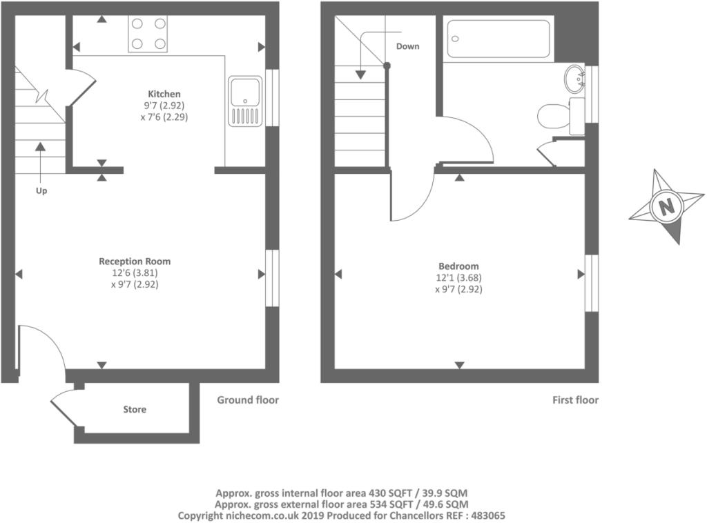 1 bed terraced house for sale in Ridgemoor Road, Herefordshire - Property floorplan