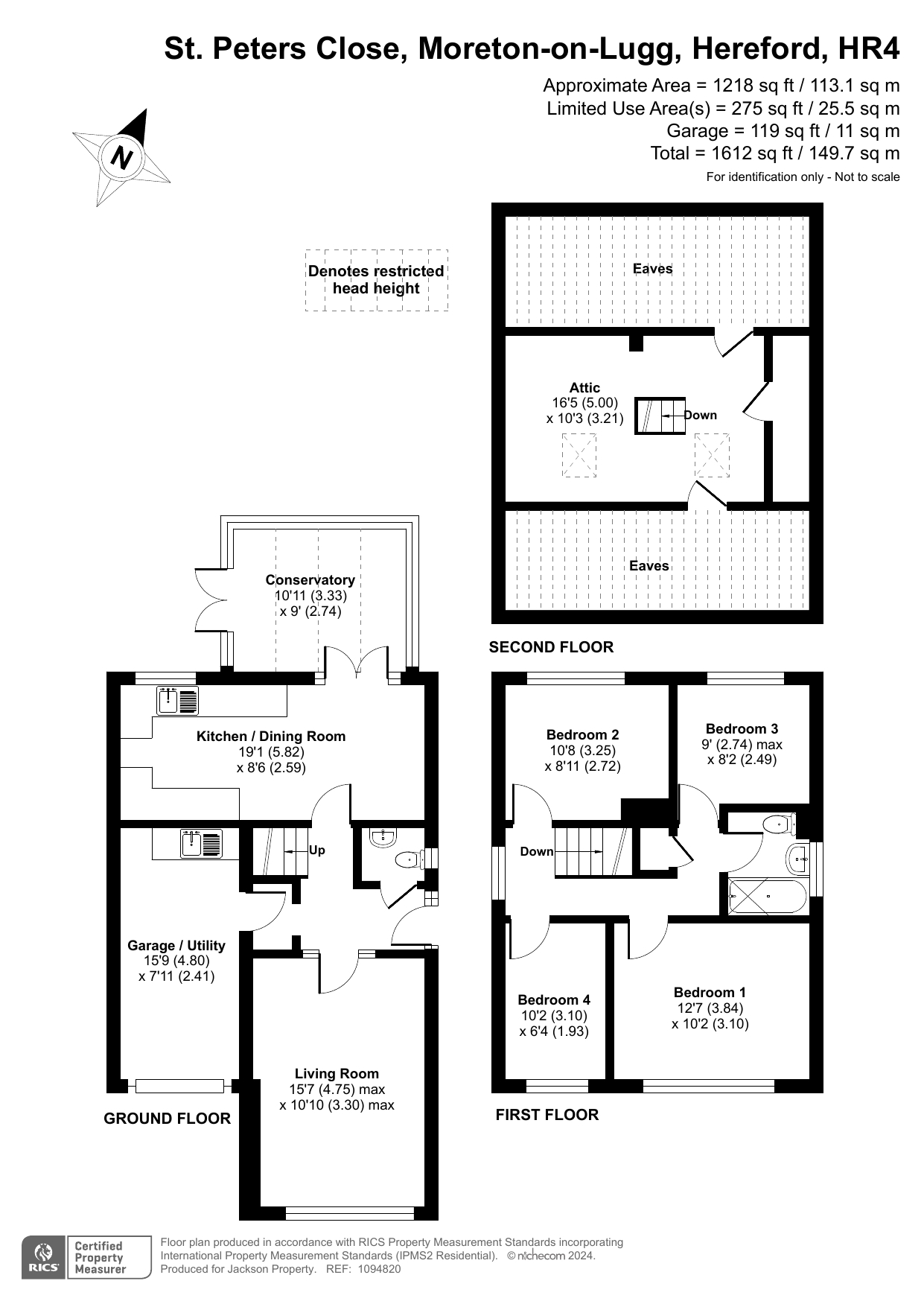 4 bed detached house for sale in St. Peters Close, Hereford - Property floorplan