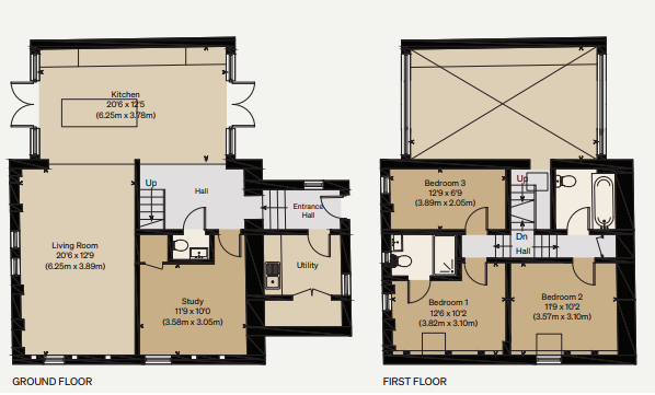 3 bed barn conversion for sale in The Winnows The Parks, Hereford - Property floorplan