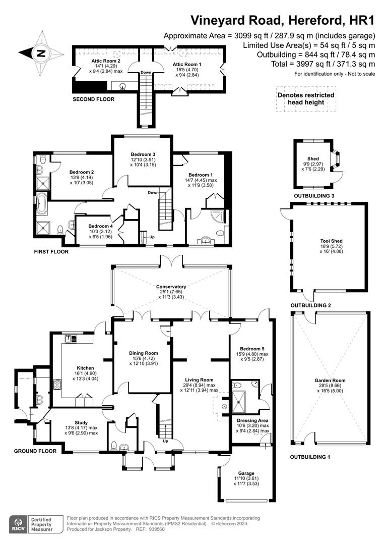 7 bed detached house for sale in Vineyard Road, Hereford - Property floorplan