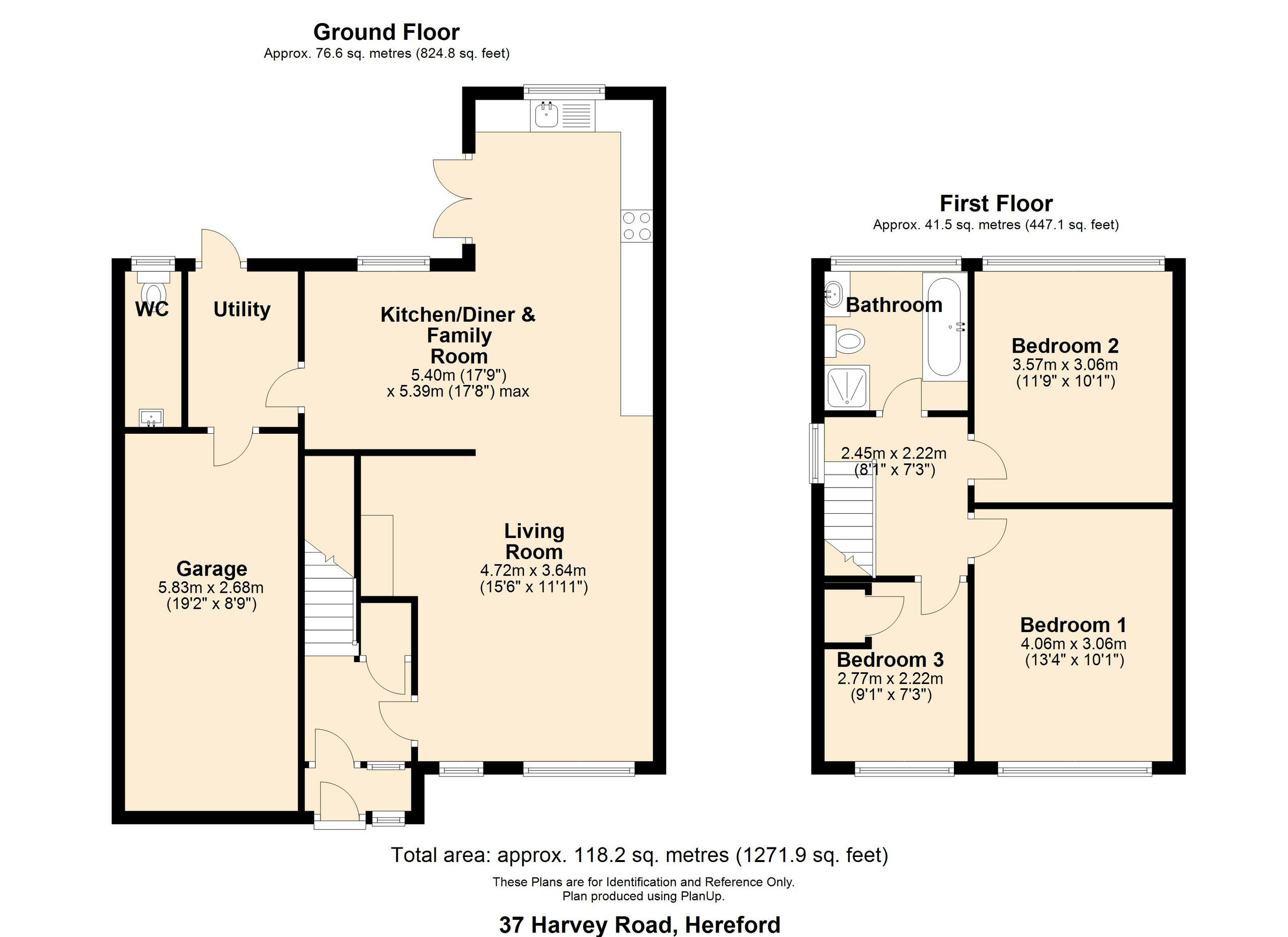 3 bed semi-detached house for sale in Harvey Road, Hereford - Property floorplan