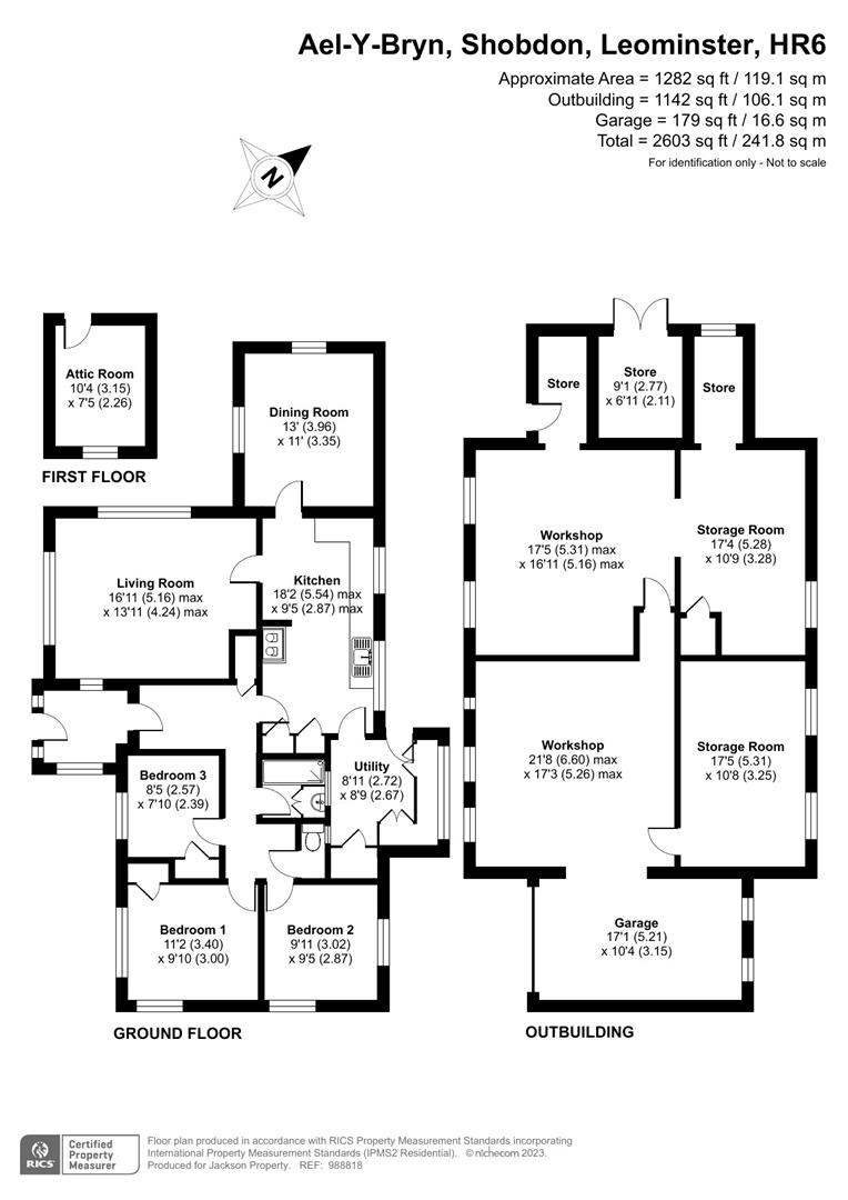 3 bed bungalow for sale in Ael-Y-Bryn, Leominster - Property floorplan