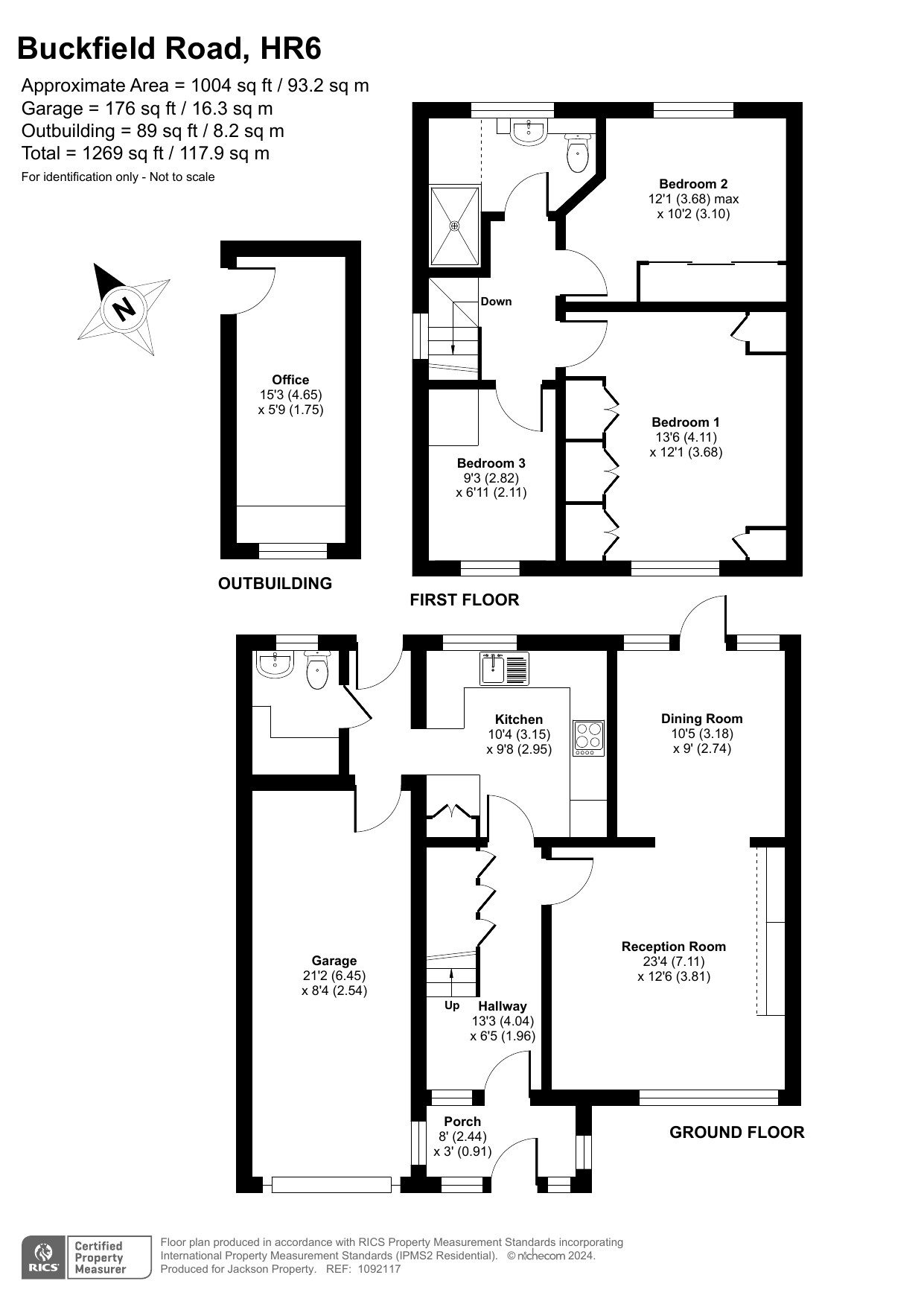 3 bed detached house for sale in Buckfield Road, Leominster - Property floorplan