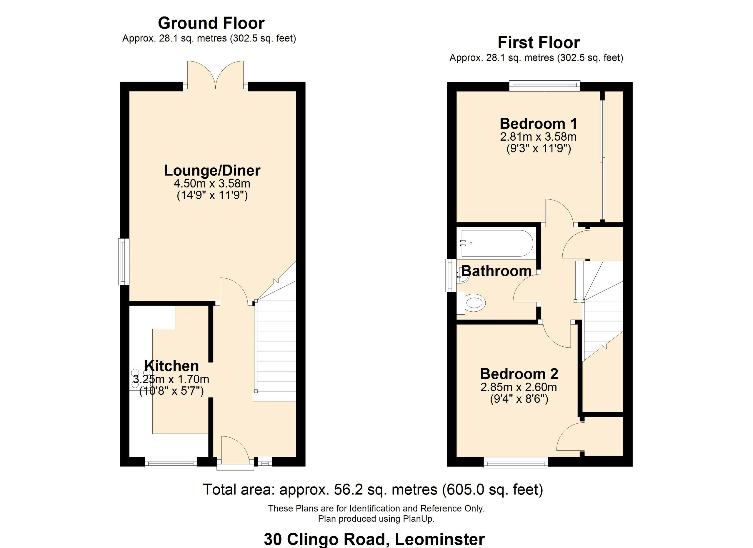 2 bed end of terrace house for sale in Clingo Road, Leominster - Property floorplan